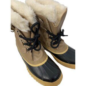 VTG Sorel Womens Winter Boots Faux Fur Lining Size 7 Canada Lace Up 7946